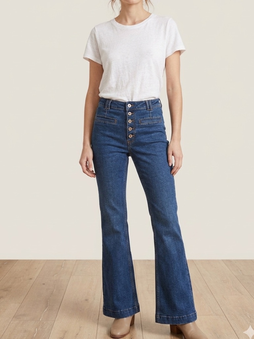 Anthropologie Pilcro High-Rise Trouser Bootcut Jeans - Exposed Button Fly - 30